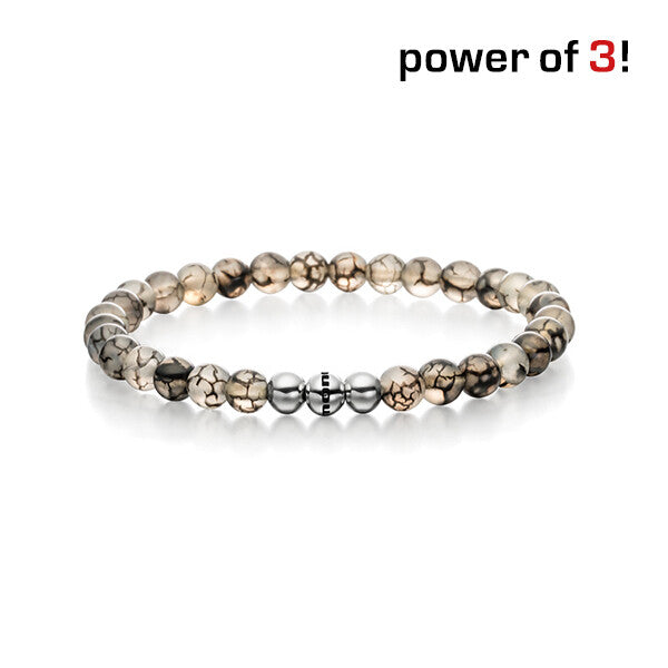 Power of 3! Perlenarmband, "freier Geist", Chalcedon