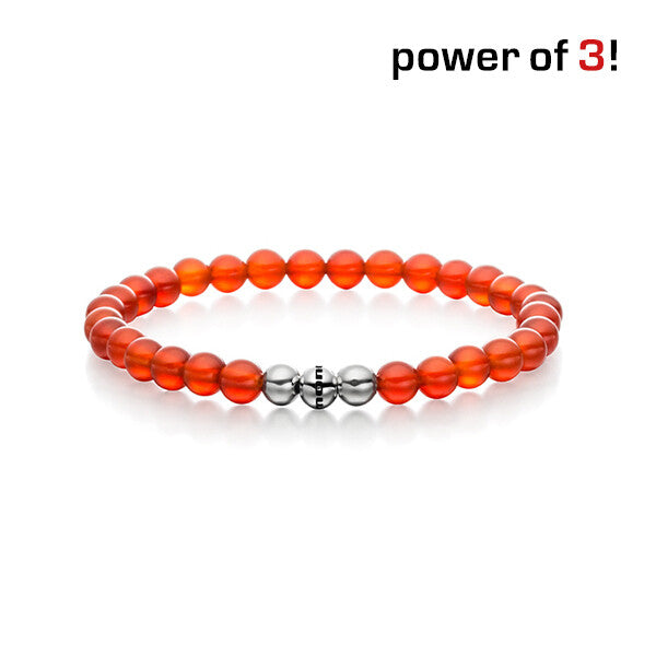 Power of 3! Perlenarmband "Vitalität", Carneol