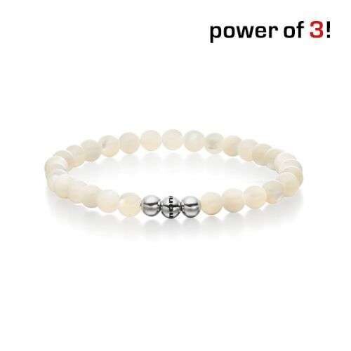 Power of 3! Perlenarmband "Optimismus", Perlmutt