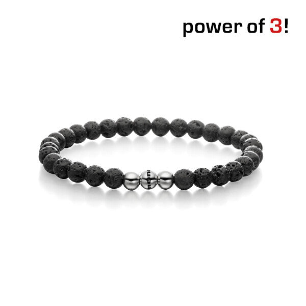 Power of 3! Perlenarmband "Kraft für neue Dinge", Lava