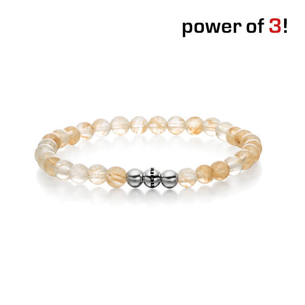 Power of 3! Perlenarmband "Klarheit", Rutilquarz