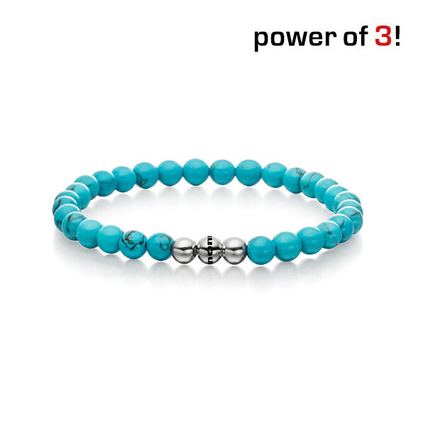 Power of 3! Perlenarmband "Gesundheit", Türkis