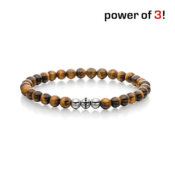 Power of 3! Perlenarmband "Konzentration", Tigerauge