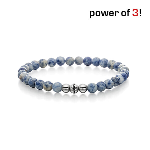 Power of 3! Perlenarmband "Selbstvertrauen", Sodalith