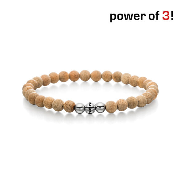 Power of 3! Perlenarmband "Innere Wärme", Ahornholz
