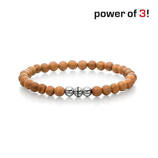 Power of 3! Perlenarmband "Geschicklichkeit", Holz