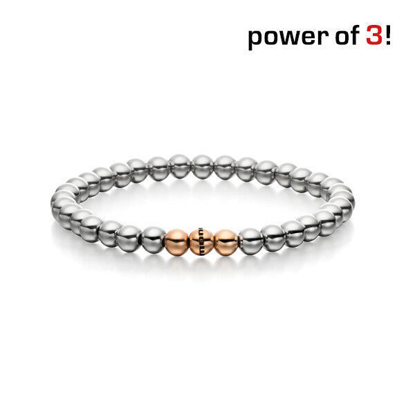 Power of 3! Perlenarmband "Klugheit", Edelstahl
