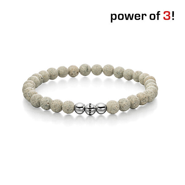 Power of 3! Perlenarmband "Durchsetzungskraft", Beton