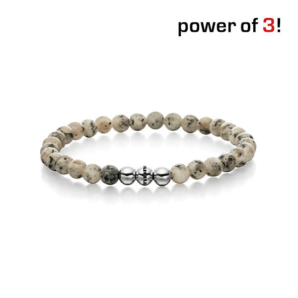 Power of 3! Perlenarmband "Starke Nerven", Granit