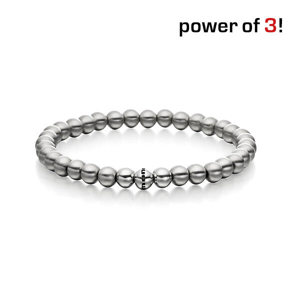 Power of 3! Perlenarmband ''Toleranz", Edelstahl matt