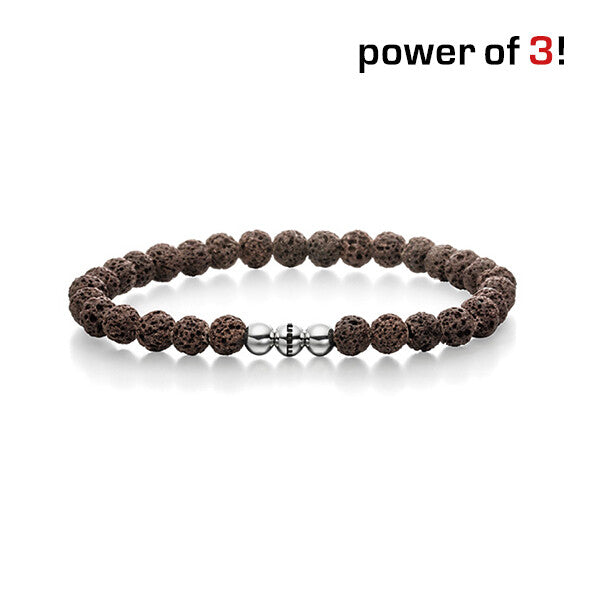 Power of 3! Perlenarmband "Bodenständigkeit", Schiefer