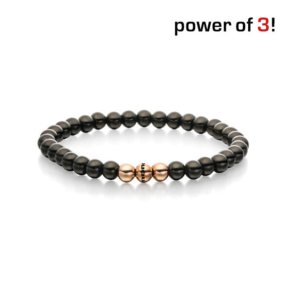 Power of 3! Perlenarmband "Sinnlichkeit", Edelstahl rosévergoldet