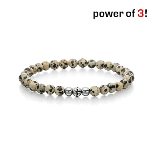 Power of 3! Perlenarmband "Das besondere Etwas", Dalmatiner Jaspis