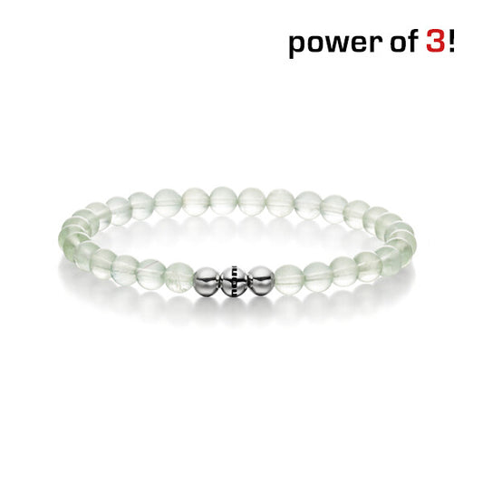 Power of 3! Perlenarmband "Besonnenheit", Fluorit