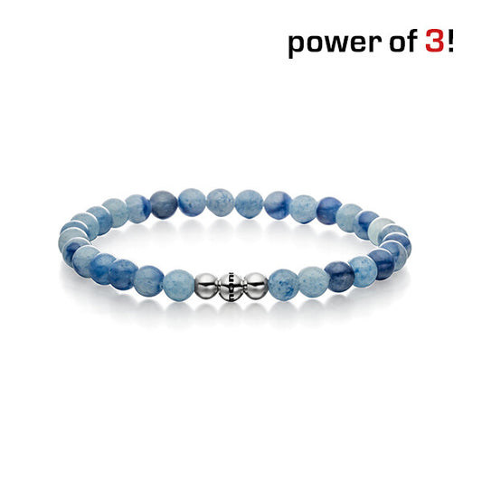 Power of 3! Perlenarmband "Positive Einstellung", Dumortierit