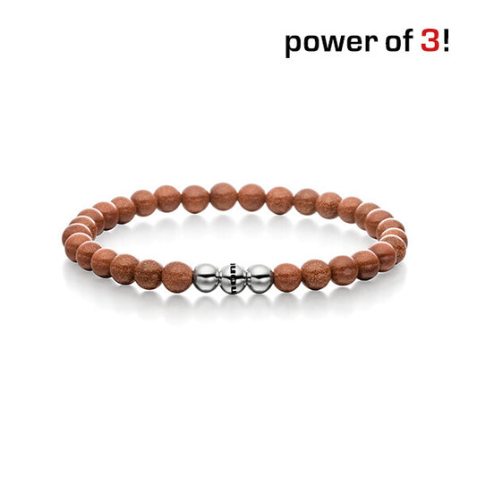 Power of 3! Perlenarmband "Leidenschaft", Goldfluss