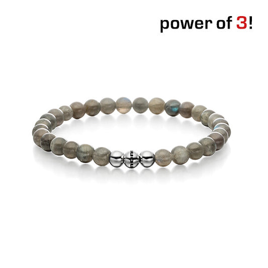 Power of 3! Perlenarmband  "Scharfe Sinne", Labradorith