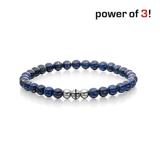 Power of 3! Perlenarmband  "Geborgenheit", Lapislazuli